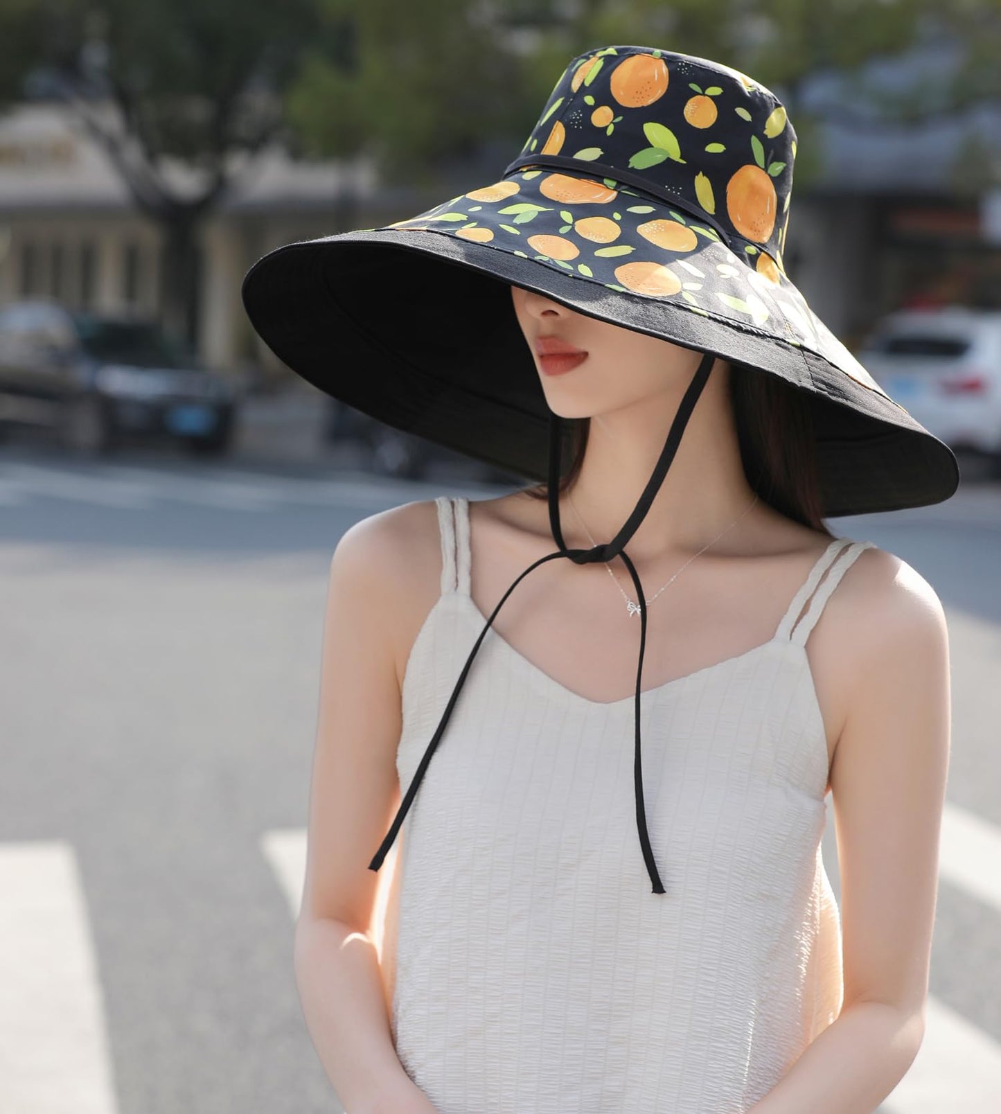 7 inch Wide Brim Women Summer Sun Floppy Hat Beach Bucket Hats Reversible Foldable Fishing Travel UV Protection Ladies Hat