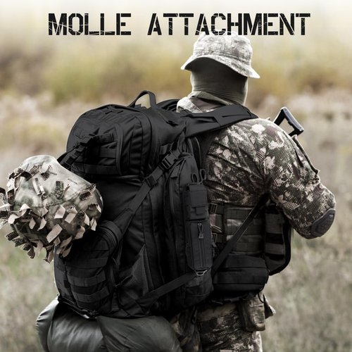Tactical Molle Accessories Pouch for Backpack Strap, Backpack Strap Pouch Shoulder Strap Molle Attachment Double Zipper Pocket (Black-2 Pack)