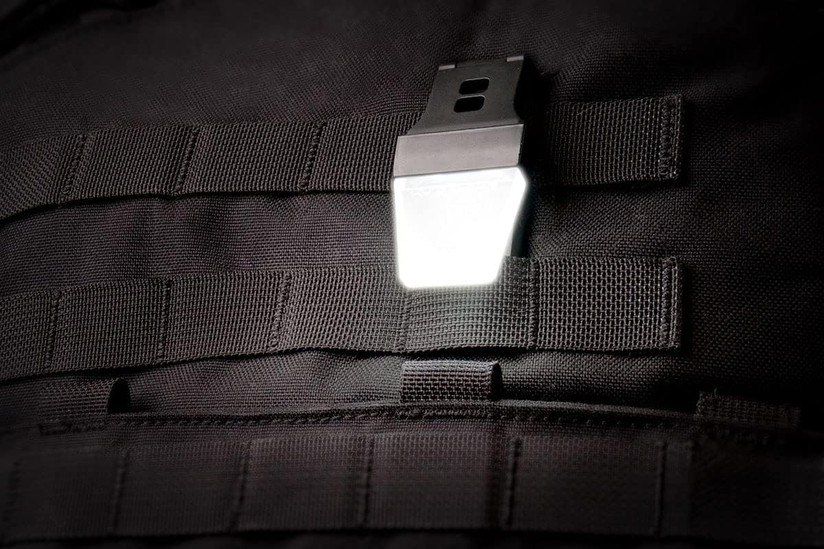 QUIQLITEX2 Tactical Red/White Hands-Free LED Pocket Light, 20-200 Lumens, Aluminum Housing (USB Rechargeable)