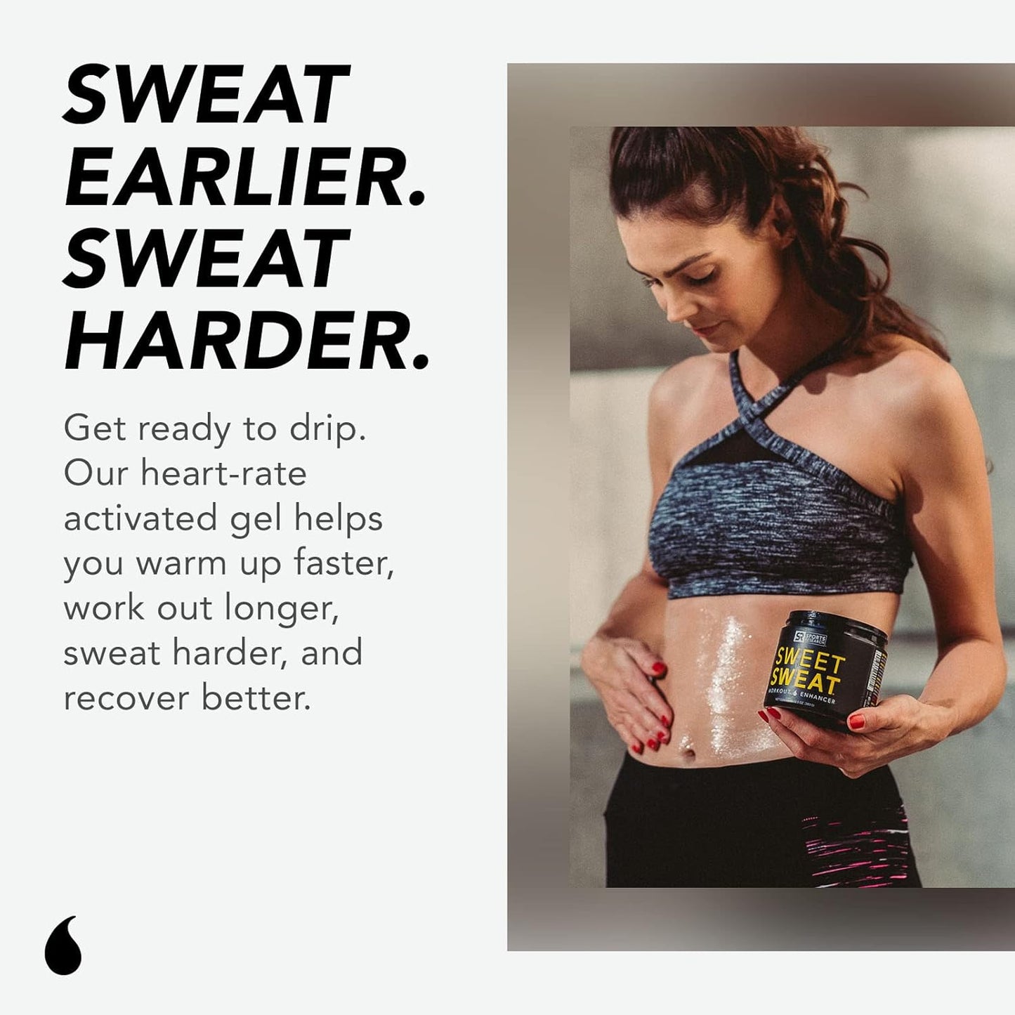 Sports Research® Sweet Sweat Unscented 'Workout Enhancer' Gel - Maximize Your Exercise & Sweat Faster - 13.5oz Jar