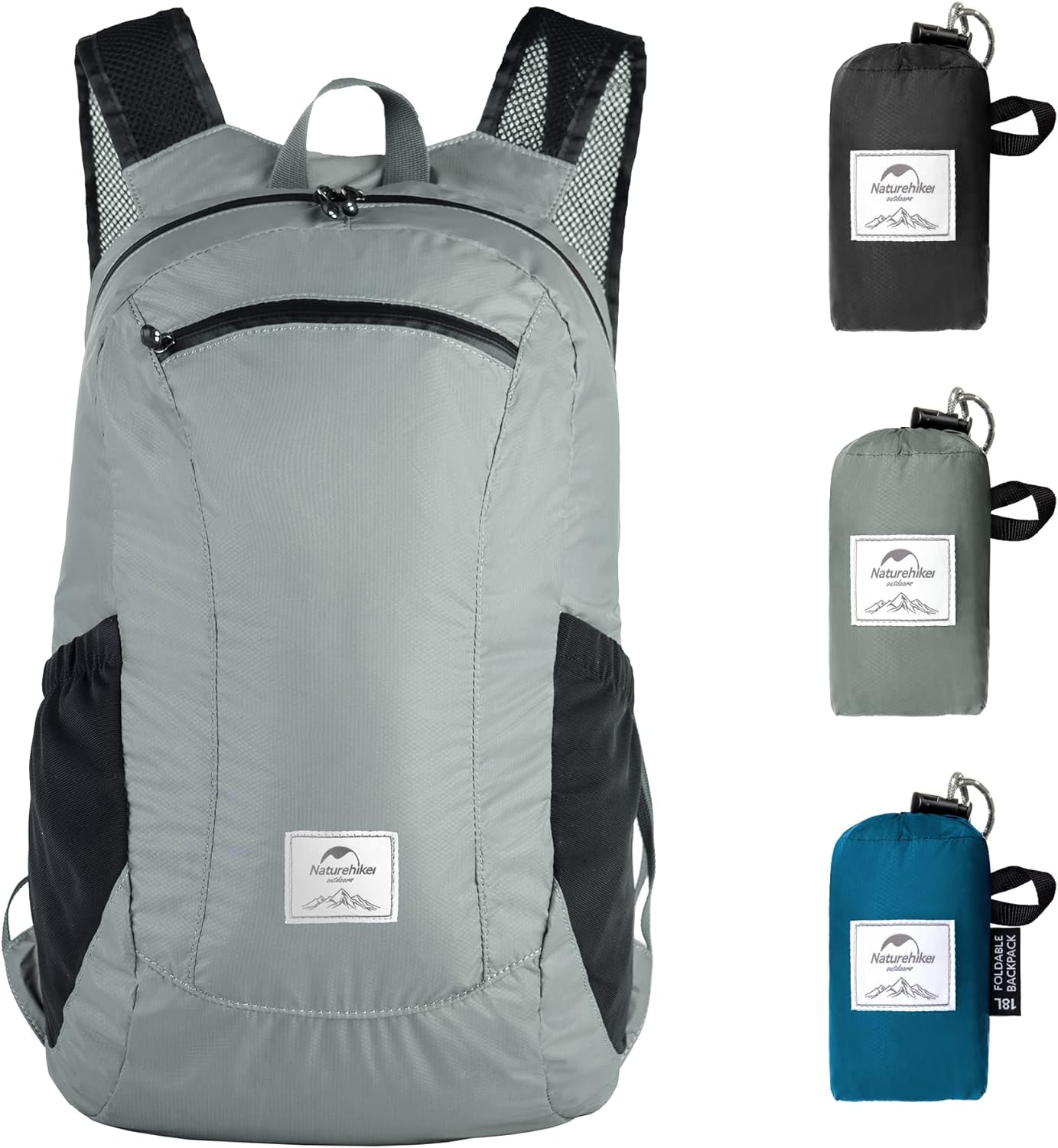 Naturehike 18L Lightweight Hiking Backpack, Waterproof Camping Packable Backpack Ultralight for Travel, Airplane, Small Hiking Daypack for Adults, Black