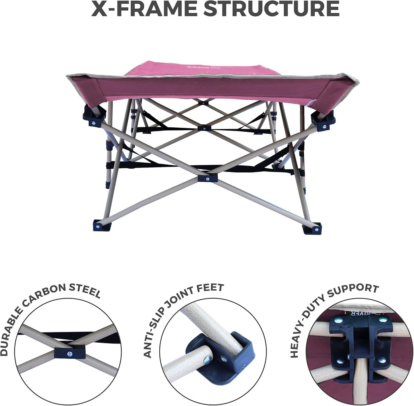 OSAGE RIVER Camping Cot for Adults - Folding Camping Cot - Portable Cots for Sleeping - Rated for 300 lbs