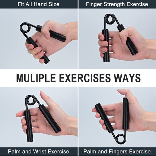 COVVY Metal Hand Grip Strengthener Set(100, 150, 200, 250lbs), Grip Strength Trainer, Crushing Grip Trainer, Pinch Grip Trainer, Forearm Exerciser, Gripper Fitness Equipment for Home Gym