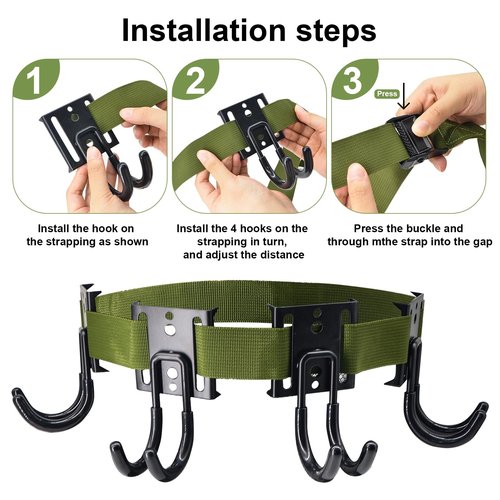 succulentlovers Tree Strap Gear Hanger Hunting - Tree Stand Bow Hangers Includes 4 Tree Gear Hooks & Tie Down Straps Tree Saddle Accessories Bow Hunting Gear for Hunting﻿