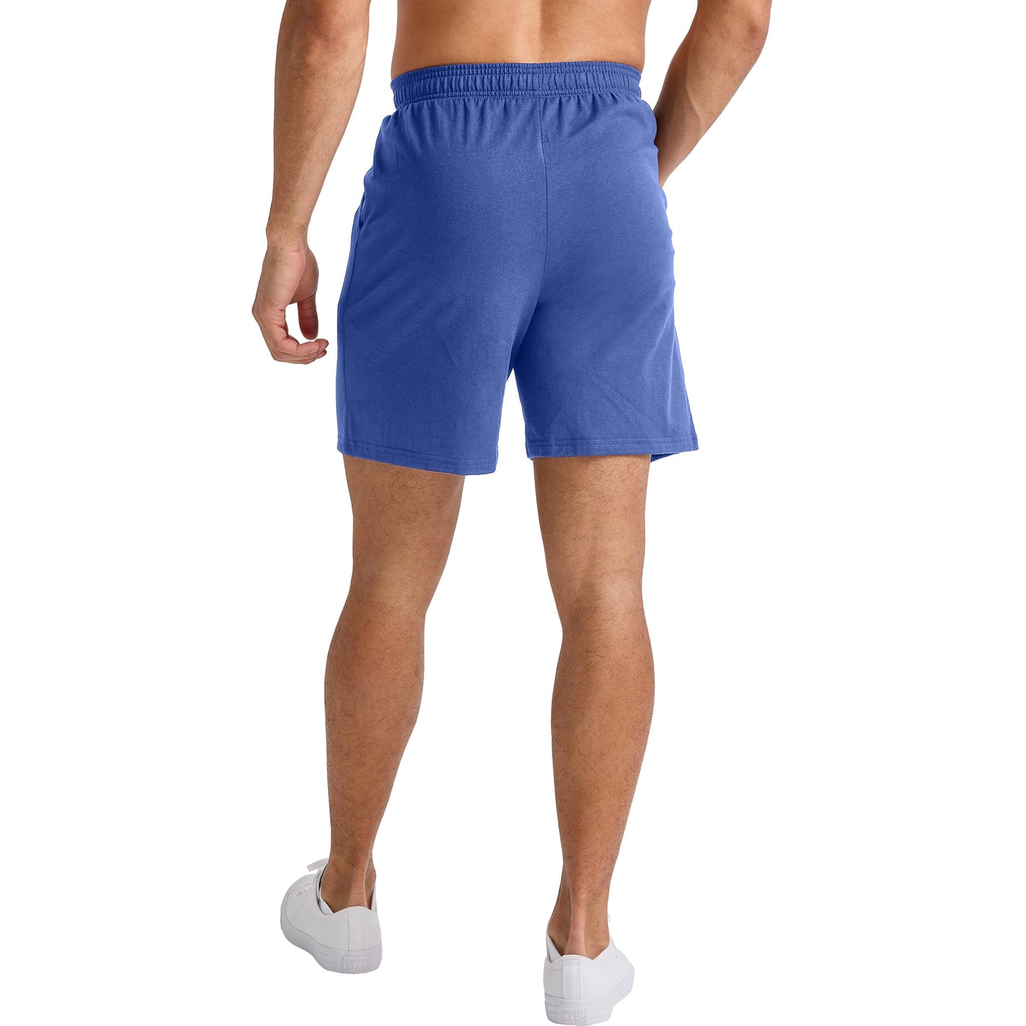 Hanes Men's Originals Cotton Shorts with Pockets, Pull-on Jersey Gym Shorts, 7"