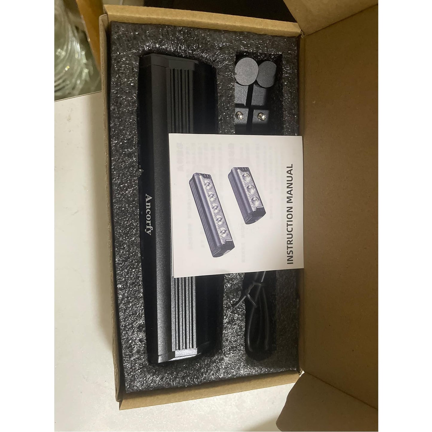 Ancorfy Super Bright LED Bike Light, USB Rechargeable Bicycle Headlight, Waterproof Bike Headlight, 5 Modes 2500 Lumen Bicycle Headlight, MTB Off-Road Cycling Commuting