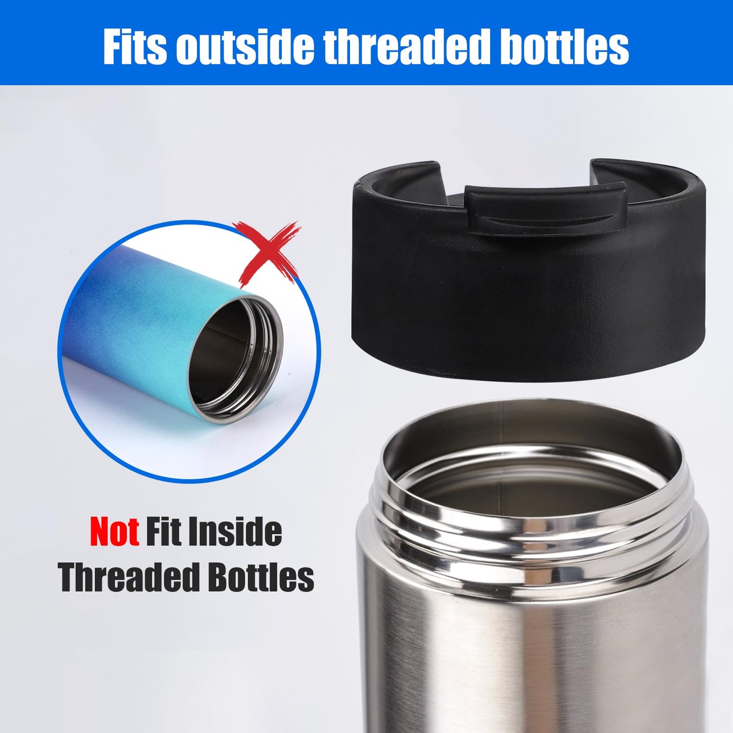 2Pcs Flip Lid for Hydro Flask 12 16 18 20 32 40 64 oz Wide Mouth Water Bottles,BPA Free Replacement Lid Cap with Button Lock for Hydroflask,Thermoflask,Iron Flask and More 2.28" Wide Mouth Bottles