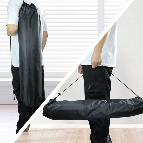 Riuog Camp Chair Replacement Bag, 35 x 7in Protective Carrying Chair Bag with Drawstring Strap for Foldable Chair, Folding Lawn Chair, GCI Rocker Chair, Tent Pole, Black (Black)