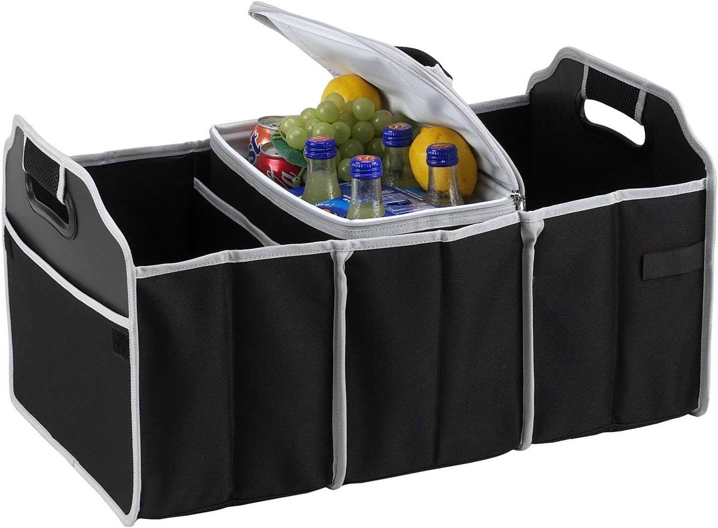Picnic at Ascot Original Folding Trunk Organizer With Cooler, Red Chevron