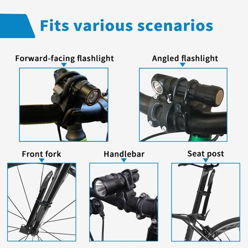 Universal Flashlight Bike Mount for Flashlight (Bike Lighting Mount Accessories)