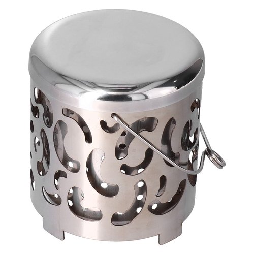 Chazcool Camping Heating Cover, Stainless Steel Camping Mini Heater with Handle, Tent Heating Cover for Hiking for Picnic for Outdoor