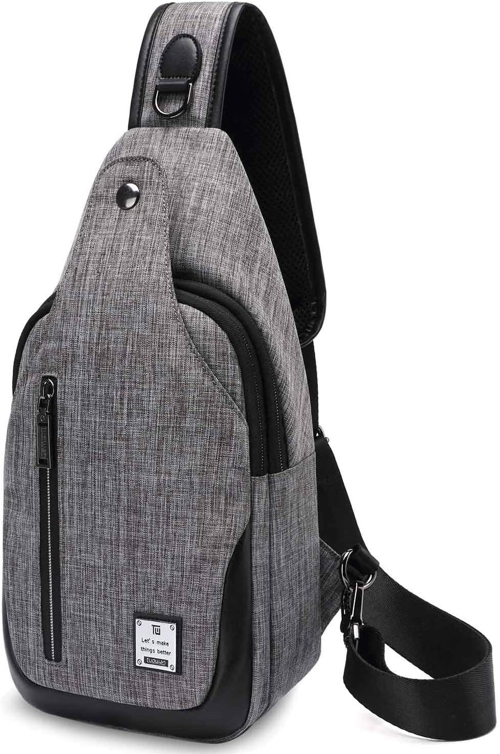 Small Sling Bag Crossbody Backpack Over the Shoulder Bag for Men Women Travel Outdoors, Lightweight Chest Pack (Small, Black)