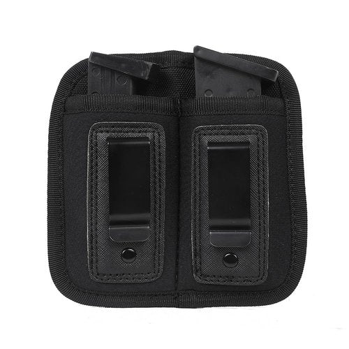 Two Slots Pistol Mag Pouch Double Stack Magazines Pouch with Belt Clips for 9mm .40 .45 .380 Glock 17 19 22 26 43 Sig P365 P320 S&W M&P Waistband Pistol Mag Holster