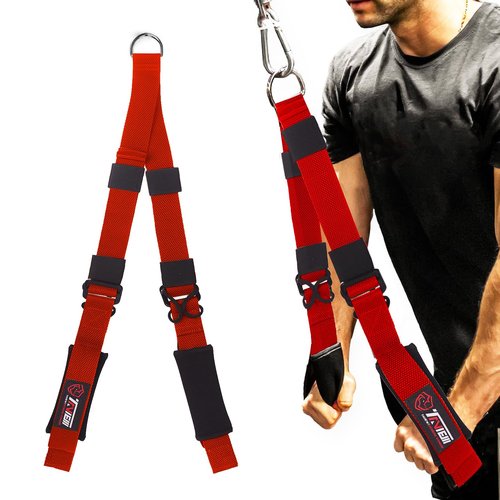 Tricep Rope Adjustable Cable Attachment (13-28 inches),Tricep Pull Down Rope Extension Straps Cable Crossover Accessories (Adjustable Length