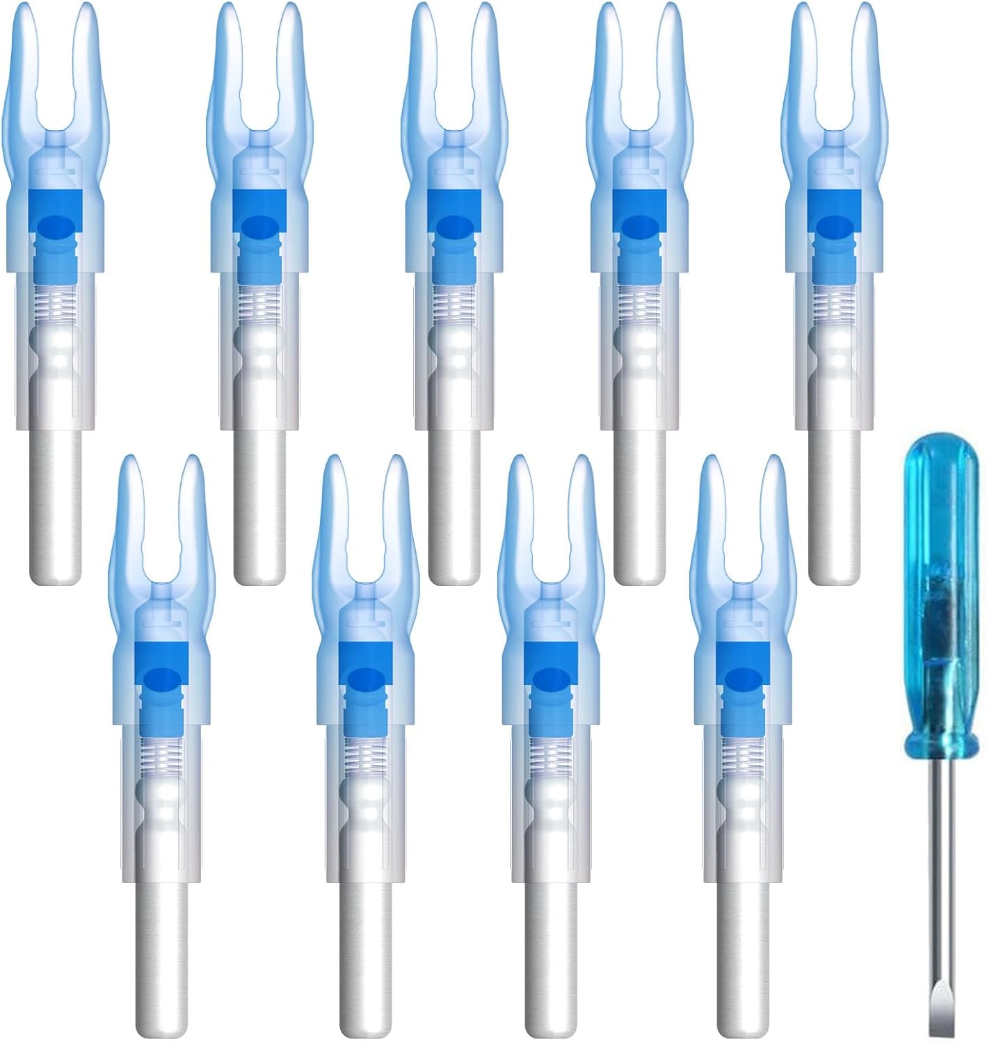 9PCS S Lighted Nocks for Arrows with .244 Inside Diameter Automatic Compound Bow Arrow Nocks for Hunting Shooting