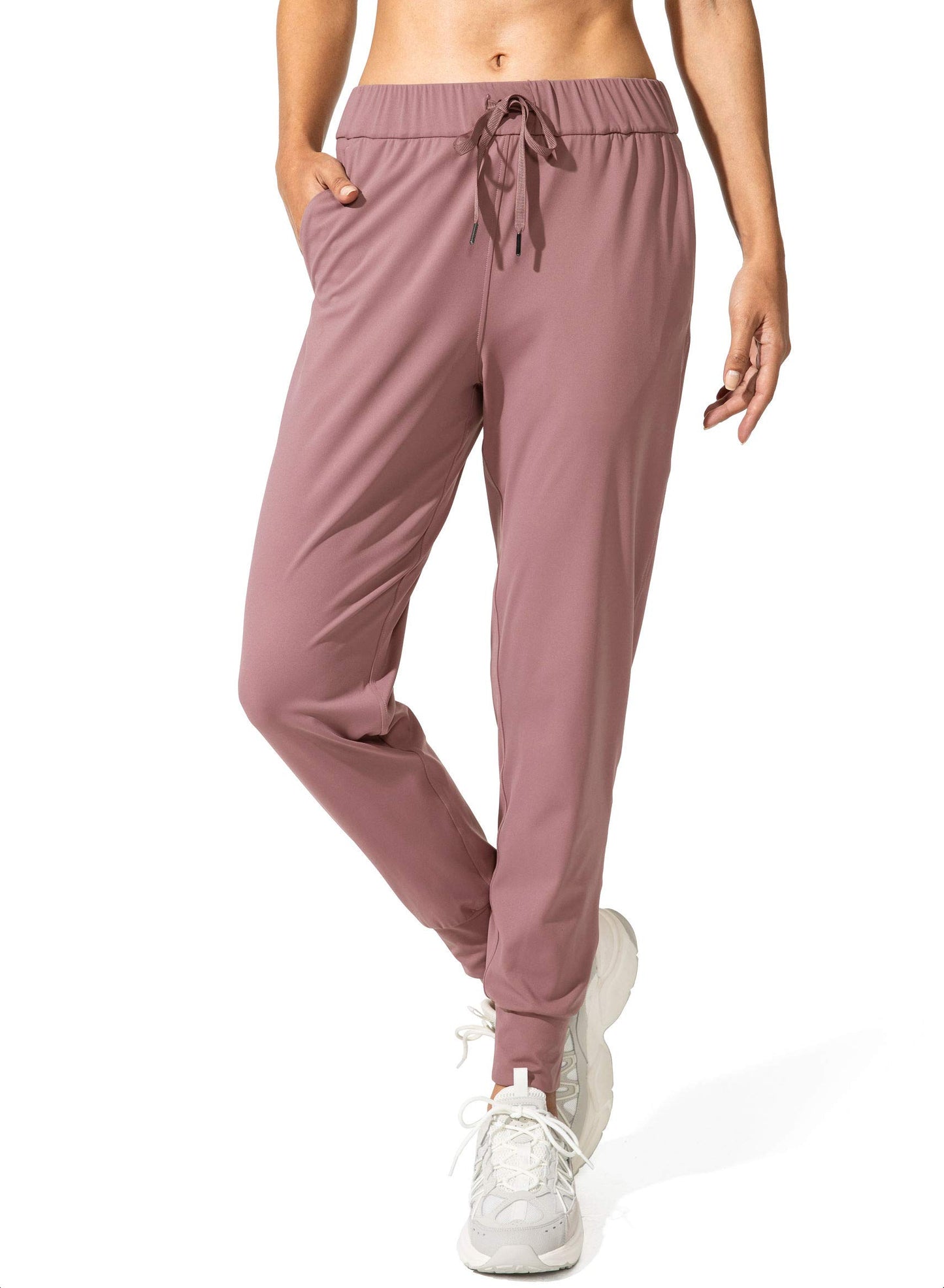 SANTINY Women's Joggers Pants Pockets Drawstring Running Sweatpants for Women Lounge Workout Jogging(Mauve Pink__S)