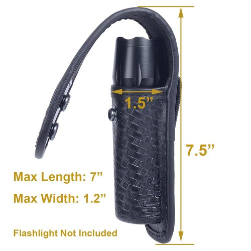 TAFTACFR Molded Flashlight Pouch Tactical Flashlight Holster with Hidden Snap Flash Light Case for Duty Belt