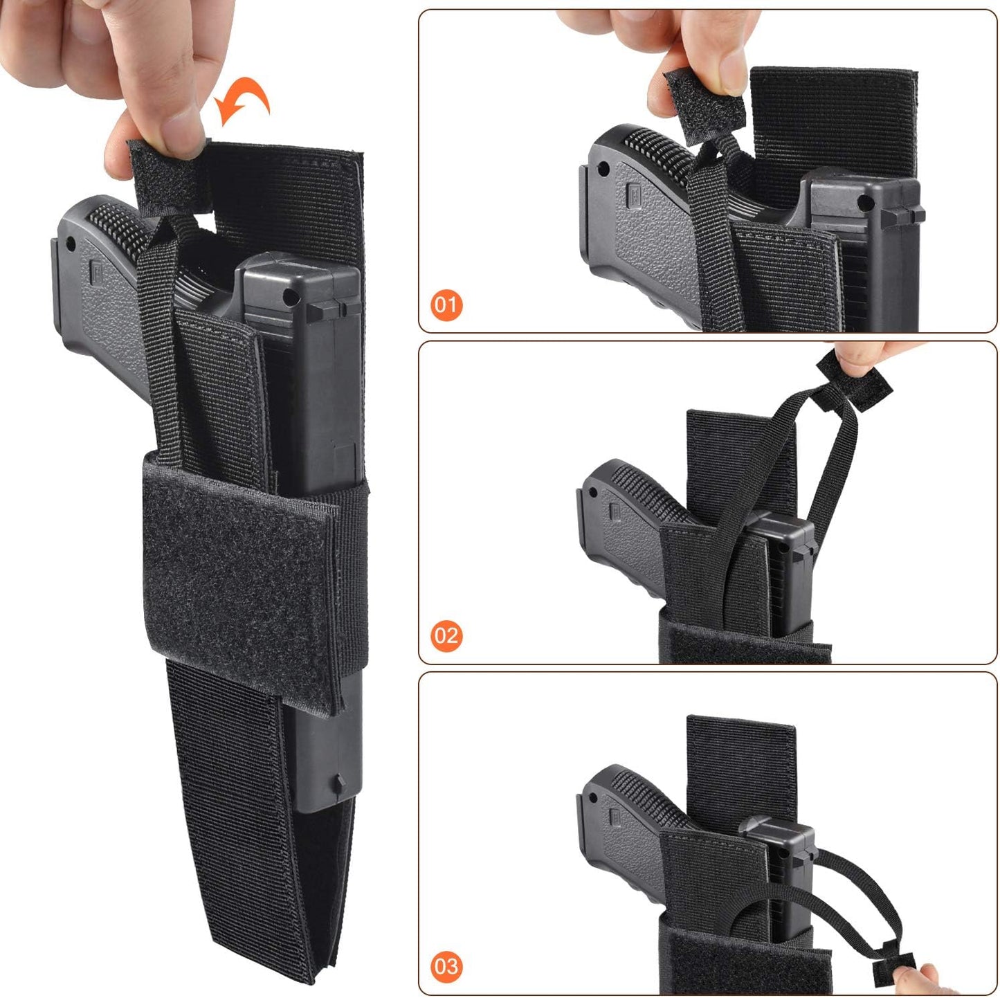 Tactical Drop Leg Bag with Pistol Holster - Leg Panel Thigh Leg Waist Bag Fanny Pack Multipurpose Carry Concealed Gun Ammo Pouch for Handgun Shooting Range Sport