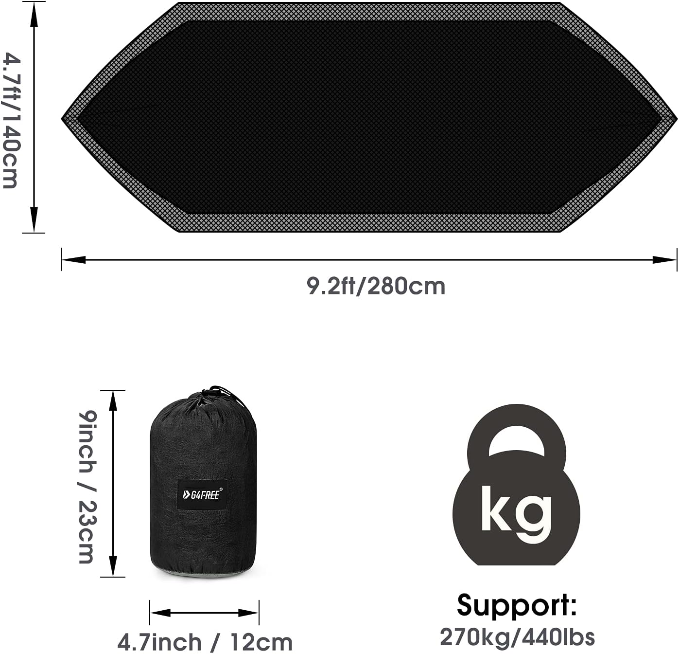 G4Free Large Camping Hammock with Mosquito Net 2 Person Pop-up Parachute Lightweight Hanging Hammocks Tree Straps Swing Bed for Outdoor Backpacking Backyard Hiking