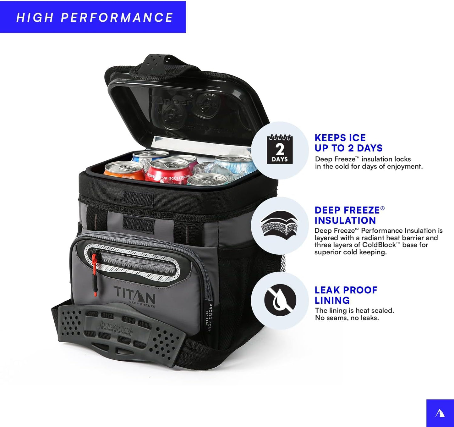 Titan by Arctic Zone 30 Can Zipperless Soft Cooler with HardBody Liner