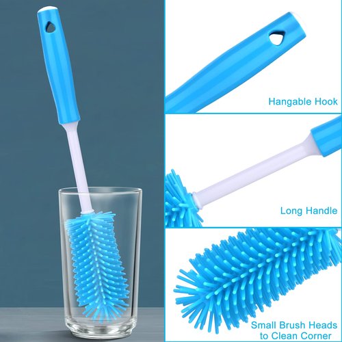 XANGNIER 3 Pack Water Bottle Cleaner Brush Kit-Cleaning Set for Sports Water Bottle, Baby Bottles, Tumbler Cup Bottle Cleaner Brush
