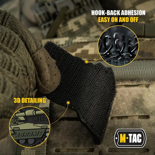 M-Tac Morale Unique Patches - PVC Patches for Vest, Backpacks, Hats - Tactical Military UA USA American Symbols Patch with Hook Fastener Backing (Abrams Olive)