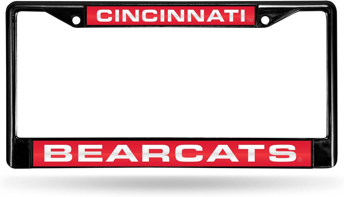 Rico Industries NCAA Black Laser Cut Chrome Frame 12" x 6" Black Laser Cut Chrome Frame - Car/Truck/SUV Automobile Accessory