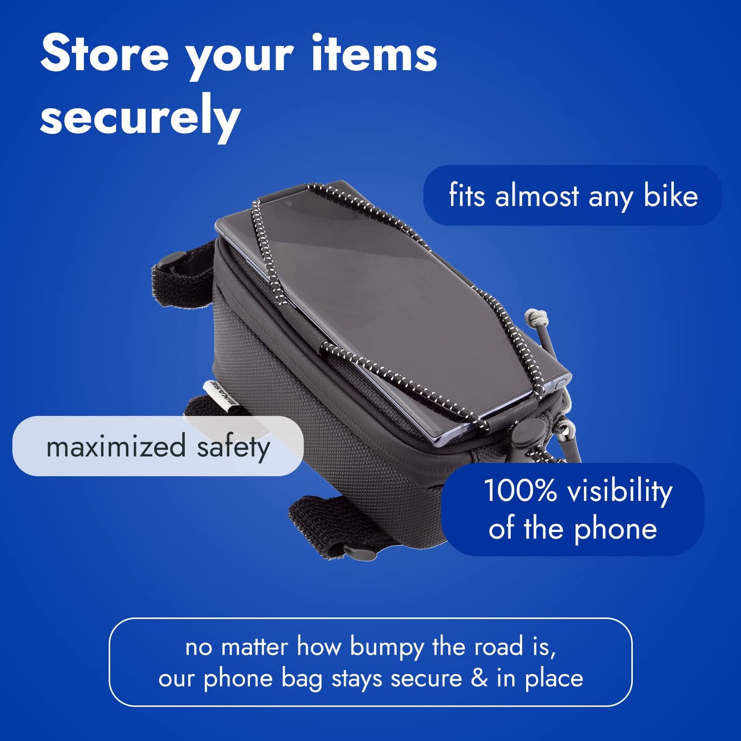 Adjustable Bottle Cage and Universal Phone Bag