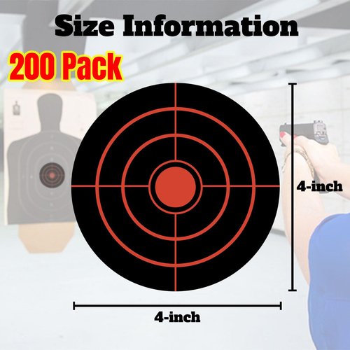 LikeLety 4 Inch-200 Pack Splatter Targets, Adhesive Shooting Target Stickers for BB Gun, Pellet Gun, Airsoft, Pistol, Rifle Shooting Practice