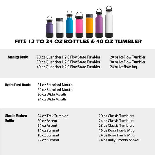 TFAK Protective Silicone Cup Boot for Stanley Quencher Tumbler 20 oz 30 oz 40 oz & IceFlow 20oz 30oz & Hydro Flask Water Bottle 12-24oz - Cup Bottom Boot - Anti-Slip Bottle Bottom Sleeve Cover
