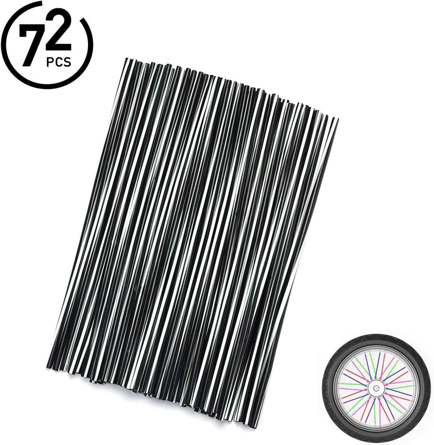 72Pcs Universal Spoke Skins Cover - Ovelur Wheel Spoke Wraps Skins Pipe Trim Decoration Protector For Motorcycle Dirt Bike Yamaha Harley Suzuki(Pink)