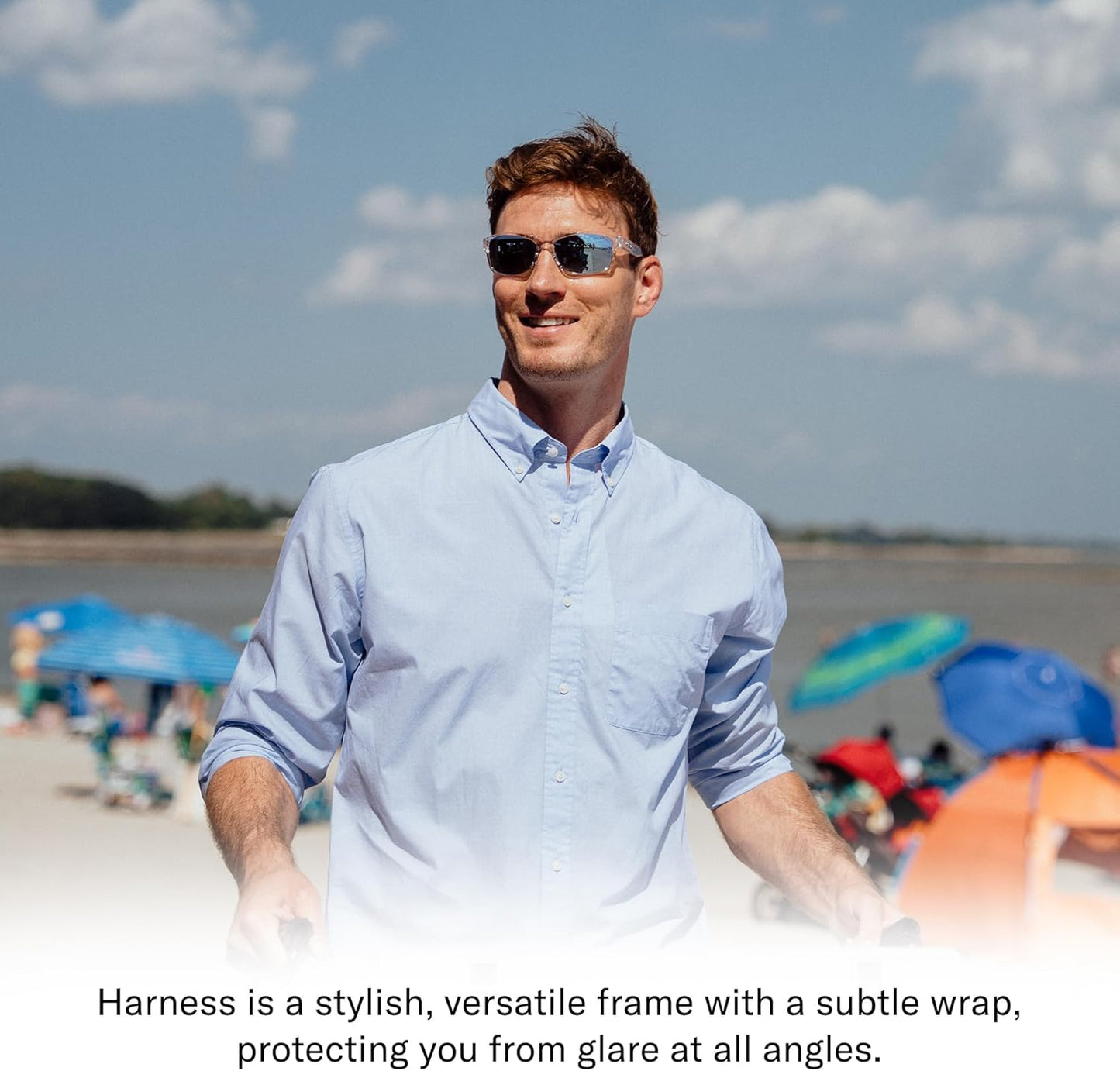 Polarized Rectangle Sport Wrap Sunglasses - Revo Harness for Ultimate Clarity