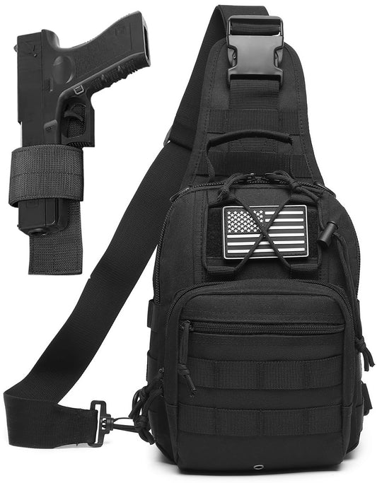 ATBP Small Tactical Sling Bag for Men with Holster Military EDC Shoulder Bag CCW Crossbody Bag 7 Liters