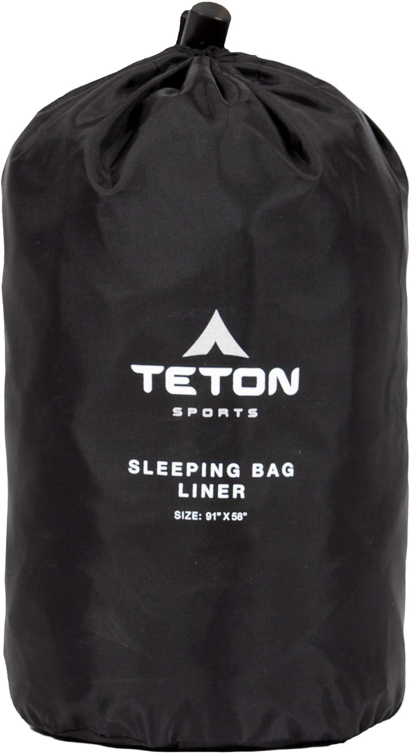 Teton Sleeping Bag Liner; A Clean Sheet Set Anywhere You Go; Perfect for Travel, Camping, and Anytime You’re Away from Home Overnight; Machine Washable; Travel Sheet Set for Your Sleeping Bag