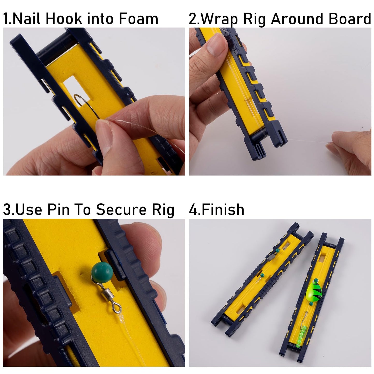Dr.Fish Fishing Snelled Hook Holder for Leader Line Rig Foam Board Snell Organizer with Tackle Box