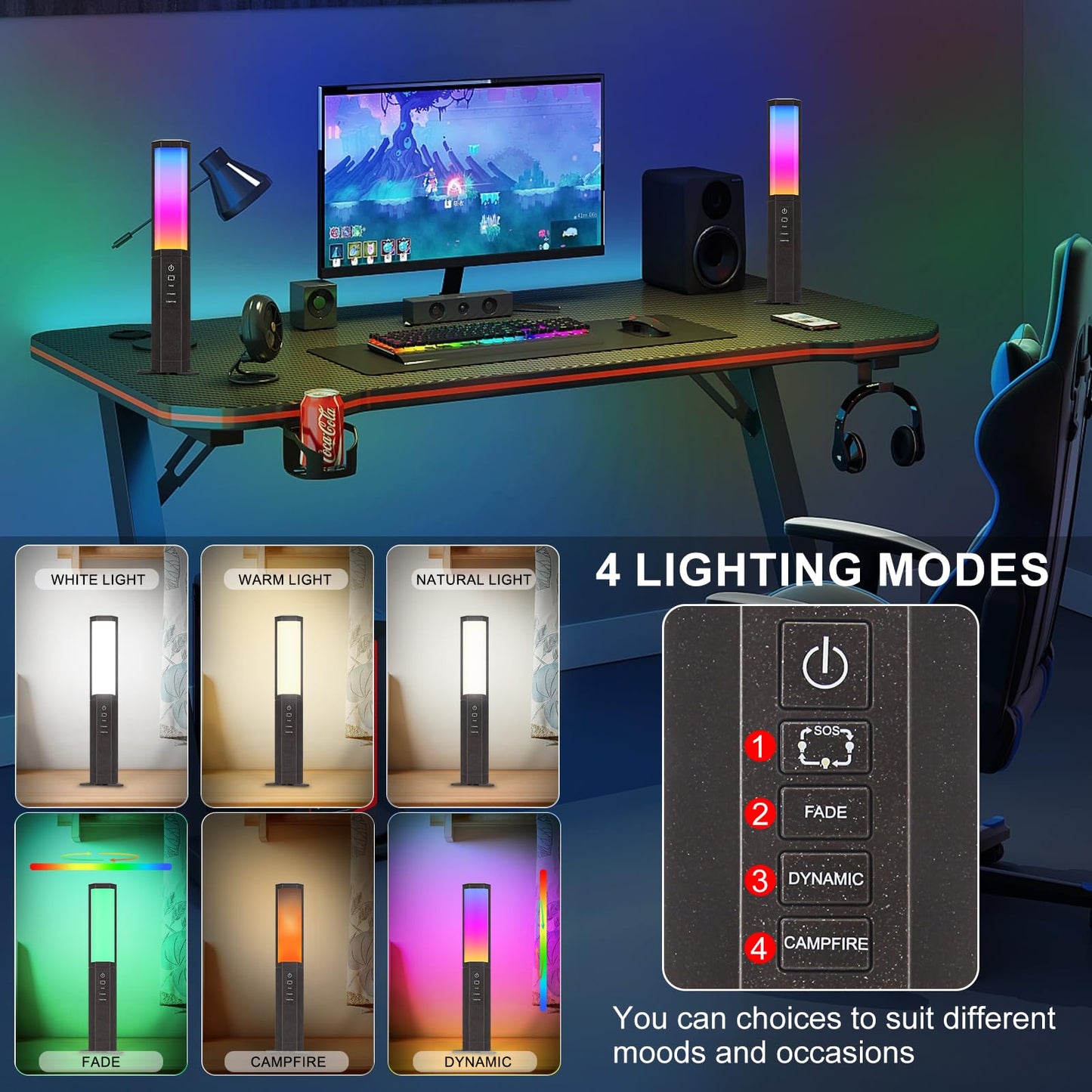 BIGMONAT Camping Lantern , Outdoor Emergency Light ,USB Rechargeable Flashlights,Flicker Flame Mood Decorated Light with 4 Modes ,4000mAH Power Bank for Hiking,Party,Camping ,Fishing ,Searching