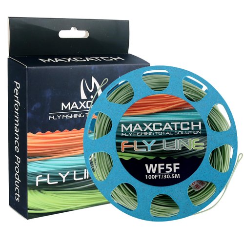 Maxcatch ECO Floating Fly Fishing Line Weight Forward Design with Welded Loop (3F,4F,5F,6F,7F,8F) (Fly Line-Moss Green (New), WF2F-100FT)