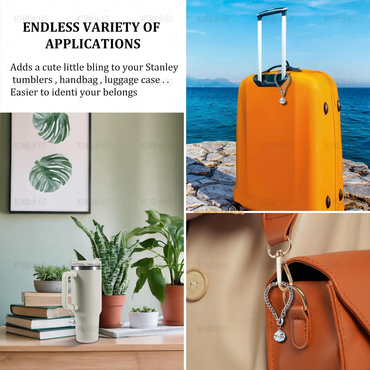 AMZXHCQ Stanley Cup Charms, Cup Pendant Decoration, for Personalized Stanley Cup Handle Charm, Crystal Ball Shape 2PCS.