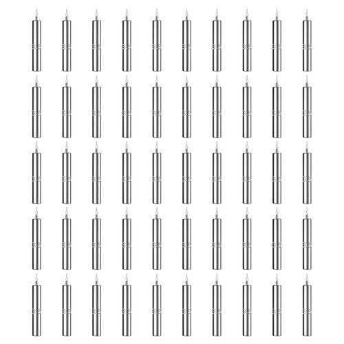CAMATET 50pcs Lead Fishing Weights Sinkers, Small Drop Shot Weights with Barrel Swivels,1/8 oz Fishing Sinker for Saltwater Freshwater Fishing, Pencil Weight Sinkers for Bass Catfish Fishing