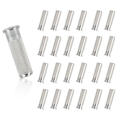 SPG Aluminum .244 Arrow Inserts for Carbon Arrows, 6.2mm Arrow Inserts for Srew-in 100 Grain Field Points Arrow Tips Archery Bow Hunting Accessories (24 Packs Insert)