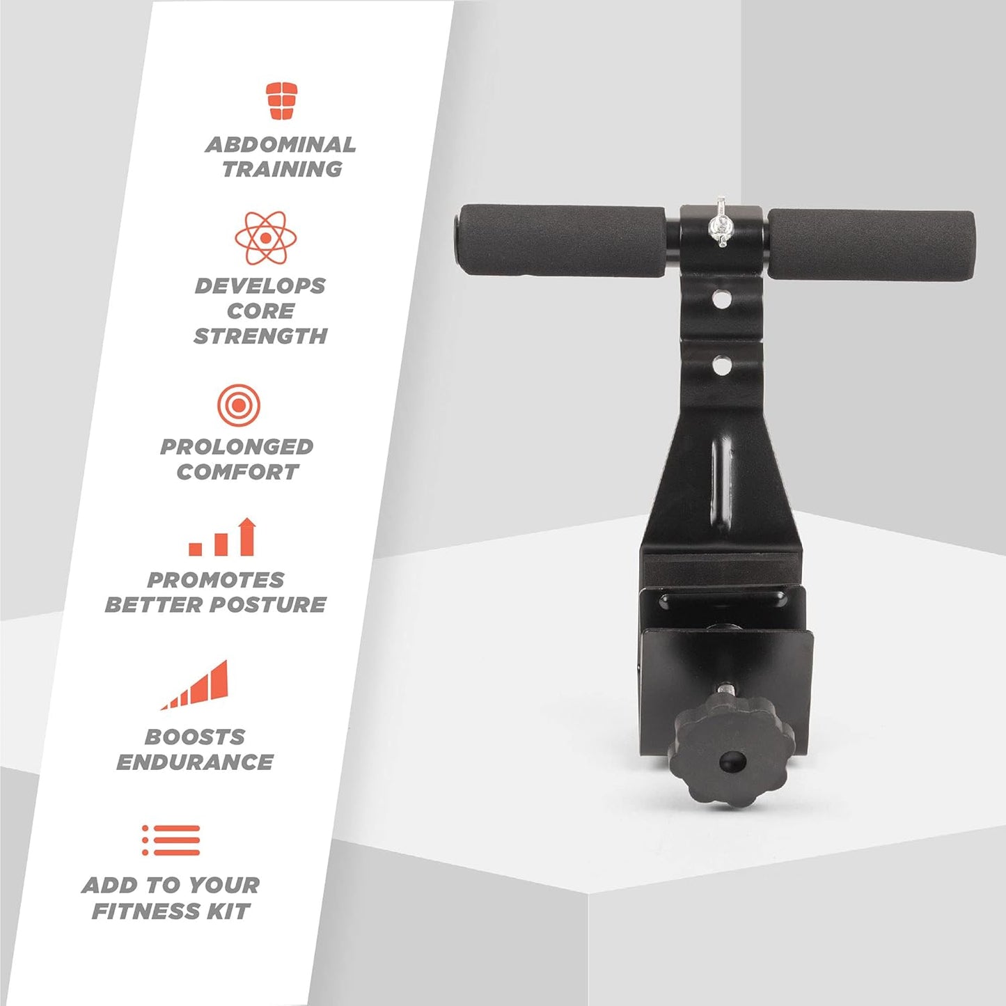 Adjustable Sit-Up Bar for Doorway - Phoenix Fitness RY848 Unisex Crunch Bar with Padded Ankle Support for Abdominal Workouts, Black