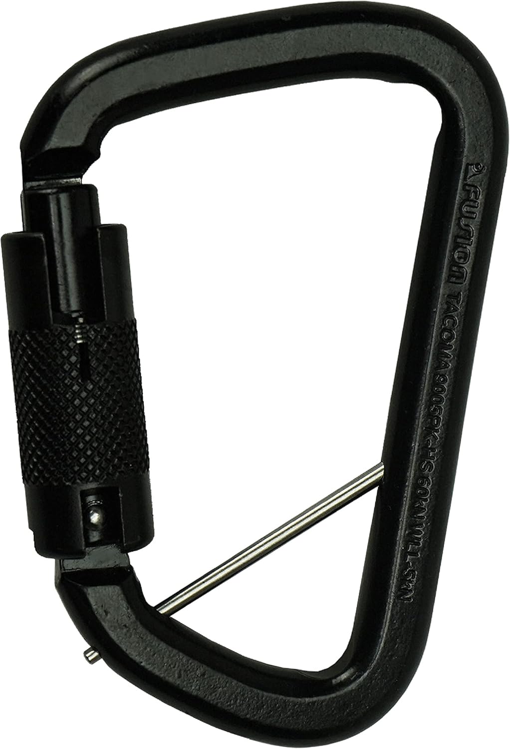 Fusion Climb Tacoma Steel High Strength Auto Lock Modified D-Shaped Steel Carabiner, Steel Clip