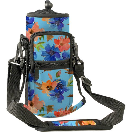 XMBFZ 25oz/40oz Water Bottle Carrier Holder Bag, Adjustable Shoulder & Hand Strap and Pocket,Sports Water Bottle Accessories for Walking Camping Travel Work