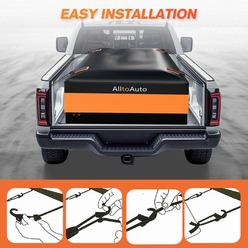 Truck Bed Cargo Bag Plus, 35 Cubic Feet (58''x48''x22''), Foldable, 100% Waterproof Heavy Duty PVC, Fits Any Truck with 4 Stretch Cord, Simple and Convenient for Installation