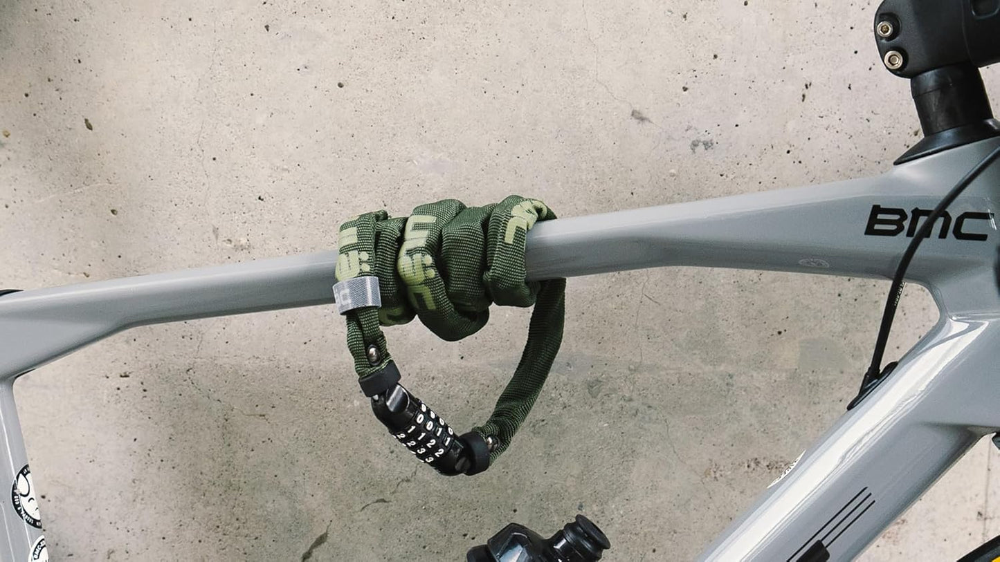 52ND Street Neo Chain Lock Combo, Resettable 4-Digit Combination Anti-Theft Bicycle Lock (Black)