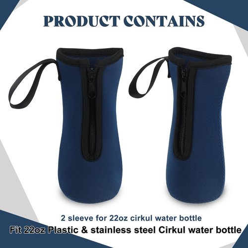 Dealkion 2PCS Sleeve for Cirkul Water Bottle Sleeve 22 oz Compatible with Cirkul Water Bottles 22oz Plastic & Stainless Steel Intended for Cirkul Accessories