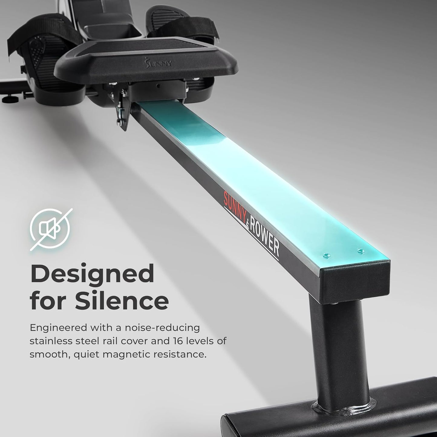 Sunny Health & Fitness Foldable Rowing Machine for Home - Full-Body Low-Impact Workout, Quiet Operation & Free SunnyFit App