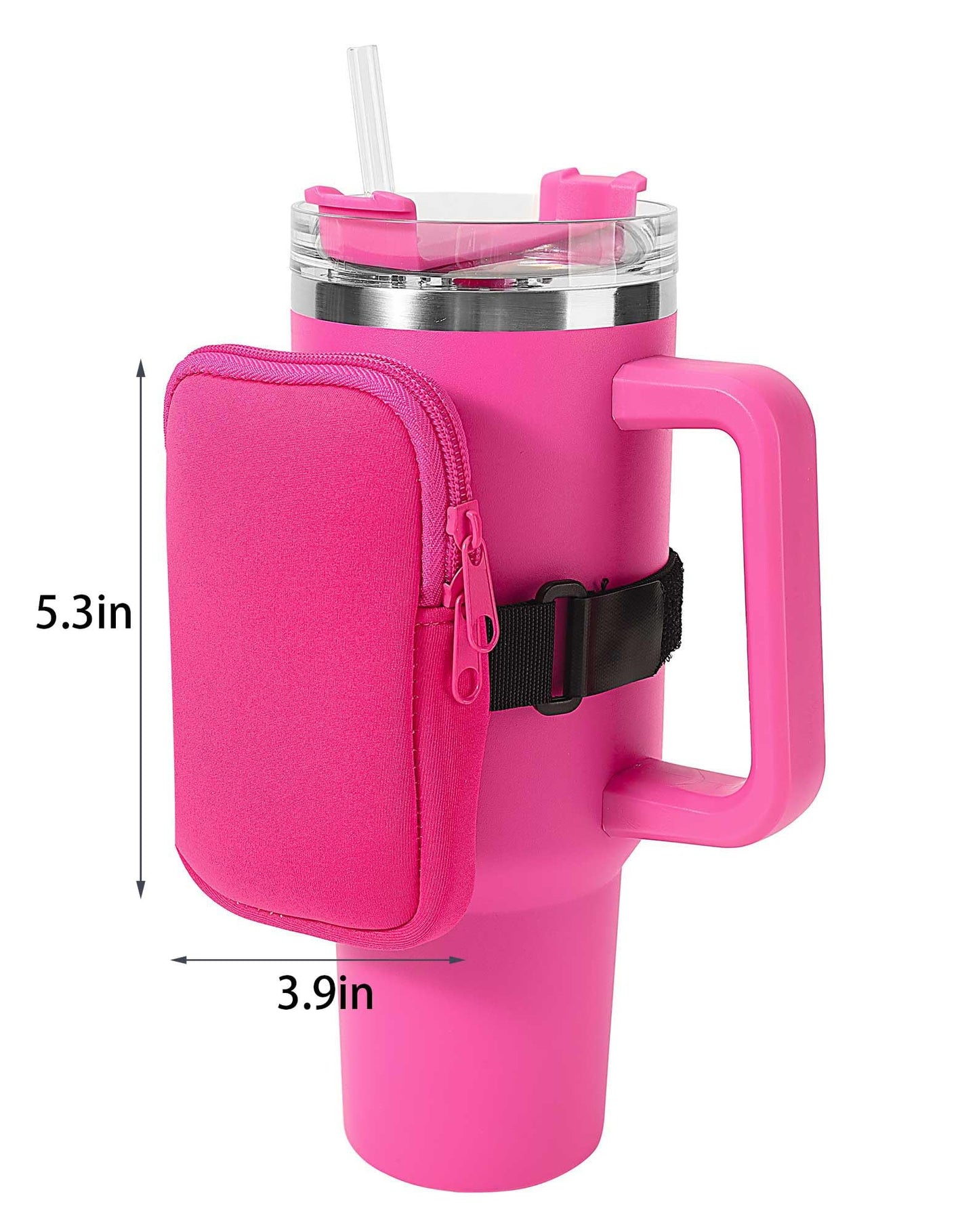 HAIBOLAN Water Bottle Pouch for Cup Gym Accessories Running Water Bottle Handheld Caddy Compatible with 40oz 30oz 20oz Tumbler Small Stuff Sleeve Bag for Earphone, Cards and Keys