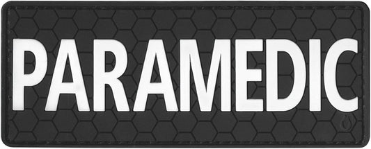 Paramedic Patch PVC EMS Patch [Black and White] Compatible with Velcro Medical Patches for Plate Carrier Patches Medical Patch Tactical Medic Patch Medic Patches EMS Patches EMT Patch