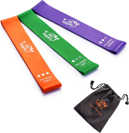 Fit Simplify Pro Series Resistance Loop Exercise Bands, Set of 3